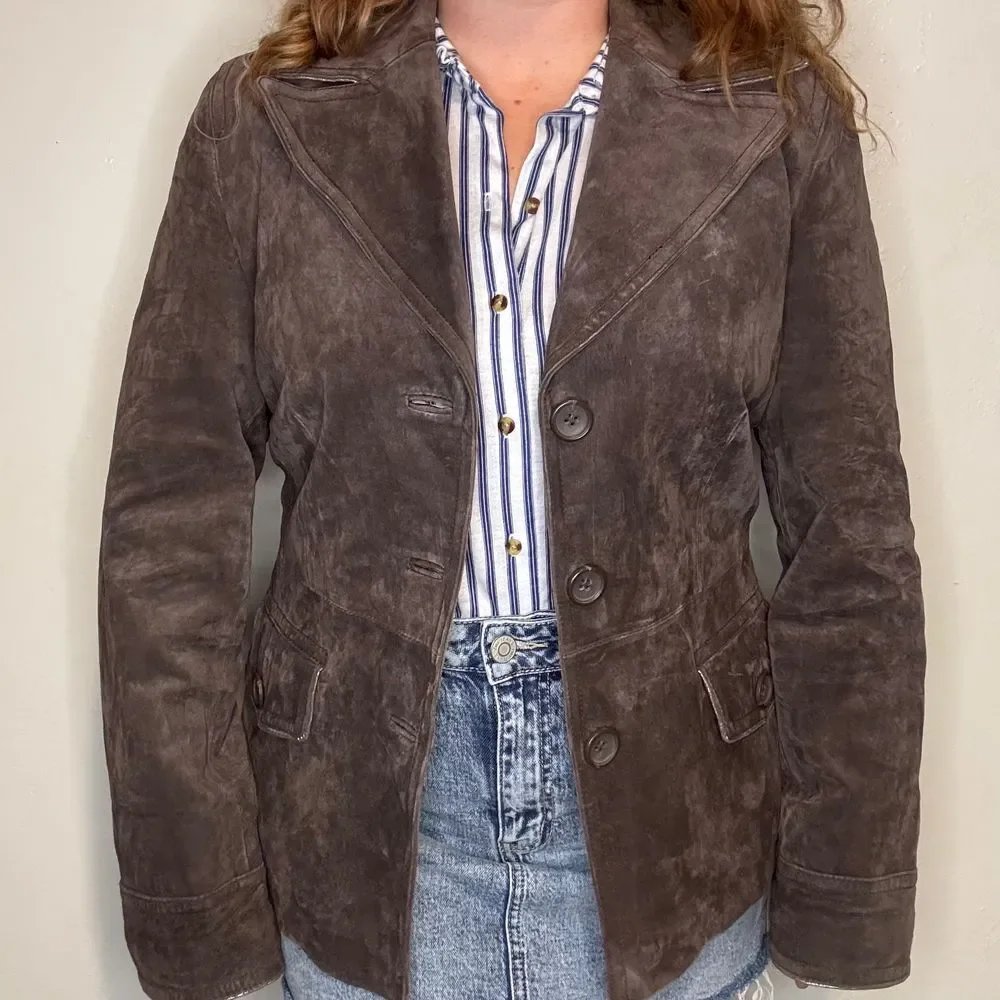 Terry Lewis Classic Luxuries Women's Genuine Leather Brown Coat Medium Metallic - Picture 2 of 14